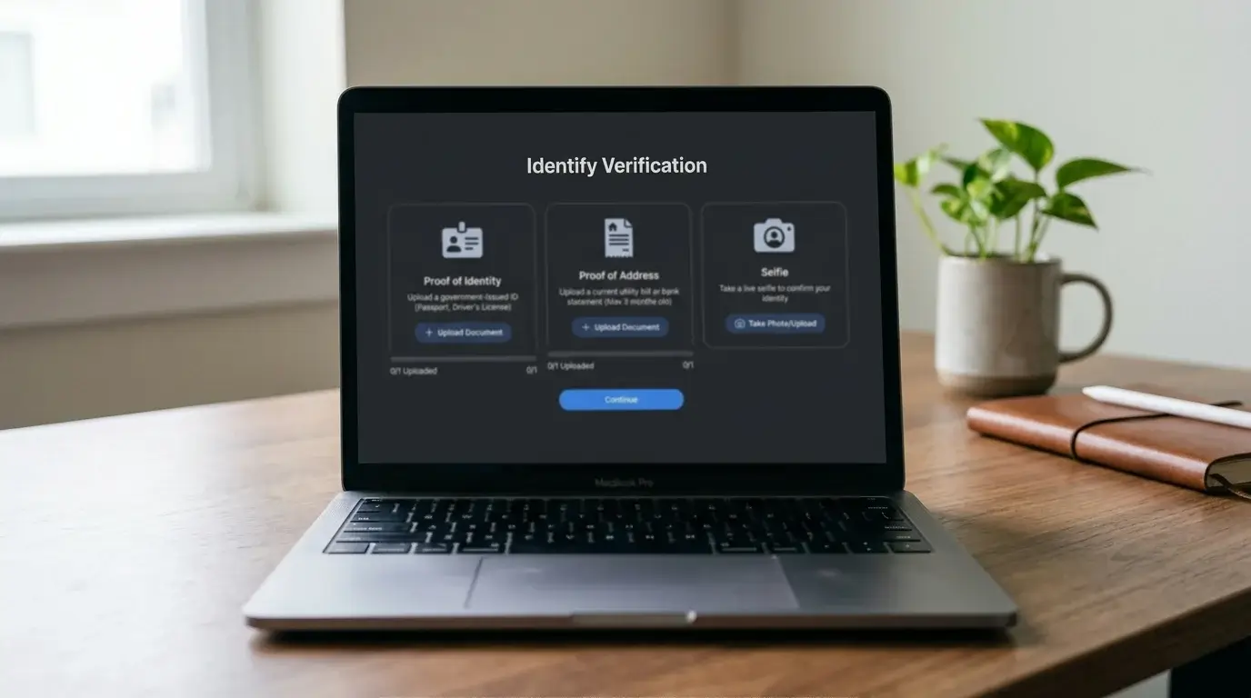 Document verification upload interface used during casino KYC pre-clearance