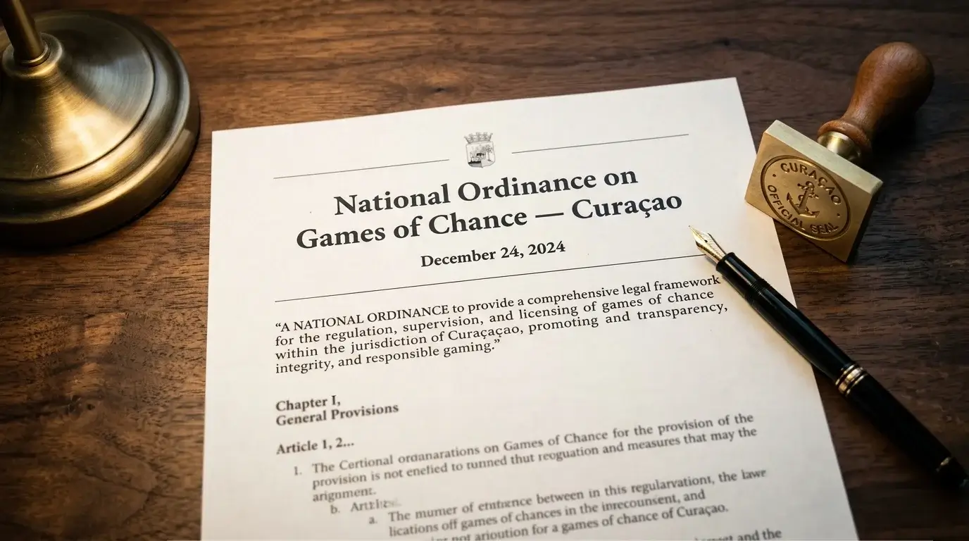 Official document of the Curaçao LOK ordinance with December 2024 enactment stamp