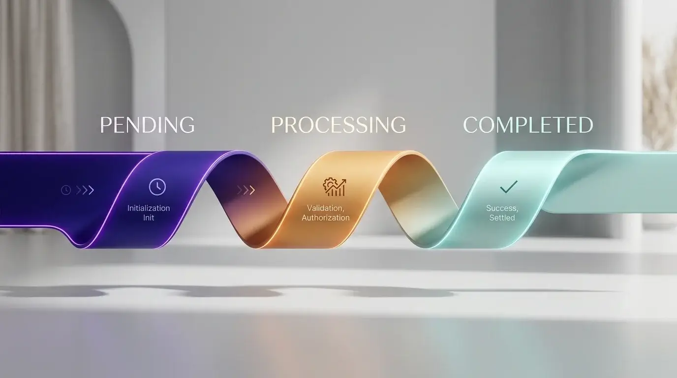 Horizontal timeline ribbon clearly divided into three distinct coloured segments side by side